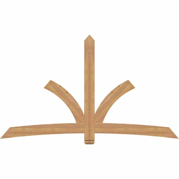 Ekena Millwork Davenport Timber Gable Bracket, Western Red Cedar, 96"W x 56"H x 1 1/2"D x 5 1/2"F, 14/12 Pitch GBW096X56X0206DAV00SWR - main